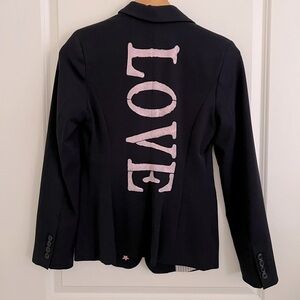 Hand painted black fitted blazer
